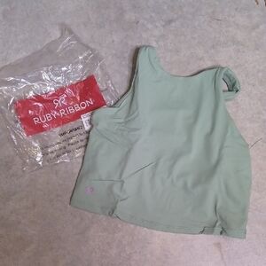 Ruby Ribbon Women's Mint Crop Tank Top Exercise Top Size 32